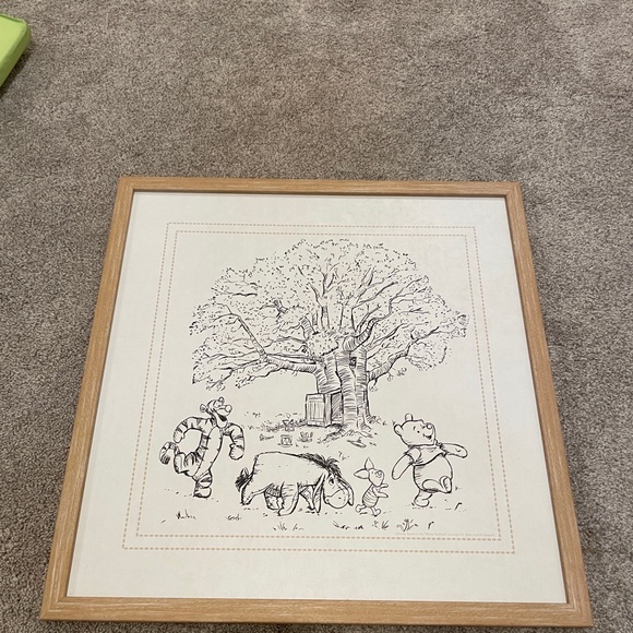 Wood frame Winnie the Pooh print art - Picture 1 of 3